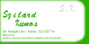 szilard kunos business card